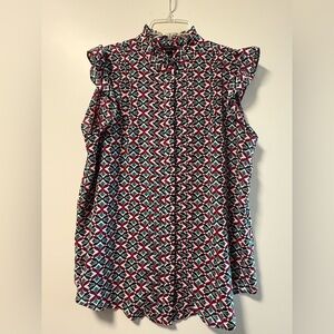 Ann Taylor Factory Ruffle Cap-Sleeve Blouse